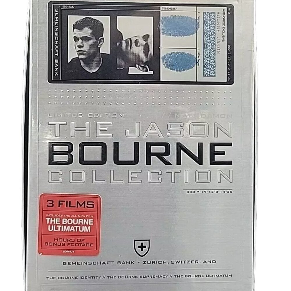 The Jason Bourne Collection 4 DVD Disc Set 2007 Limited Edition 3 Used 1 Sealed